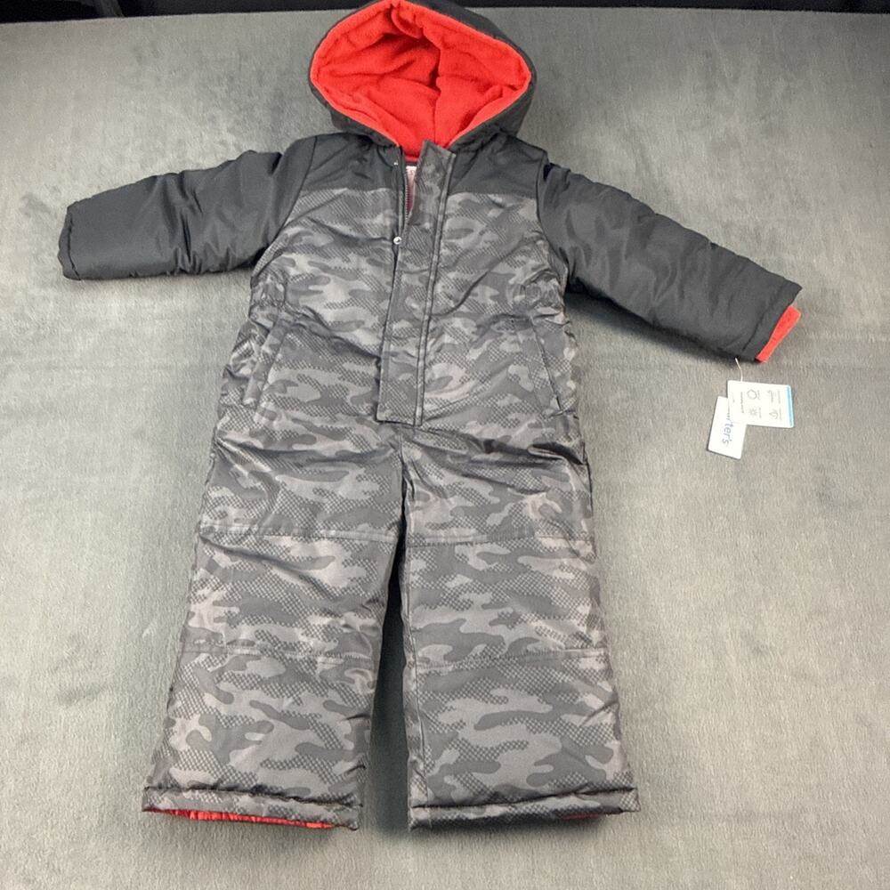 Carter's Little Boys' Heavyweight One-Piece Skisuit Snowsuit Size 5T Black Camo